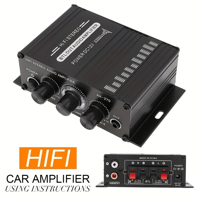 Home Cinema Heos - AK-270 400W Amplifier Daya Mini 12V/24V
