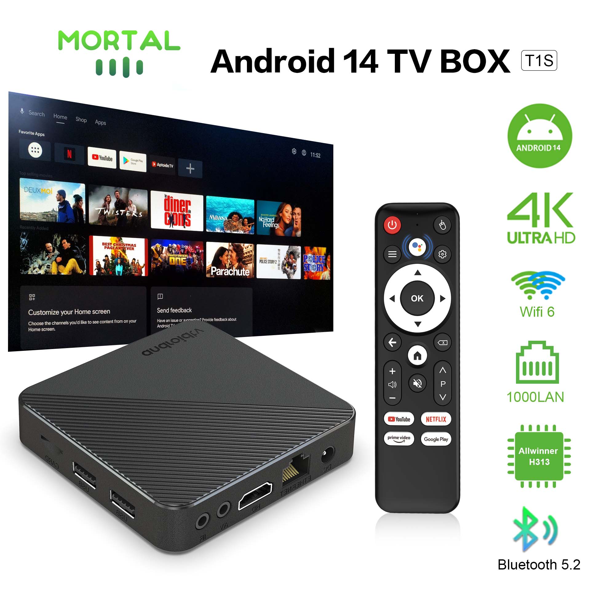 Home Cinema Google - Android 14 Kotak TV Teater Rumah