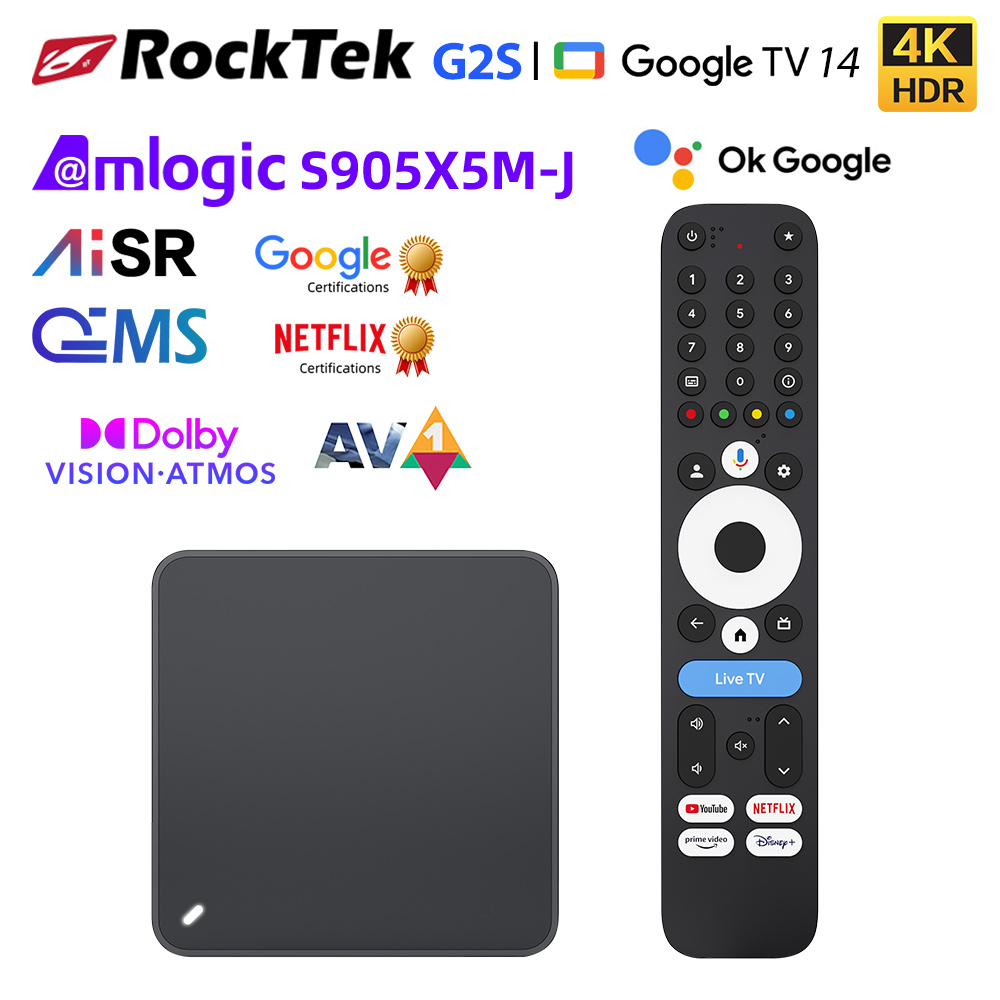 RockTek G2S UHD Google TV Box  - Home Cinema Google ulasan dan harga