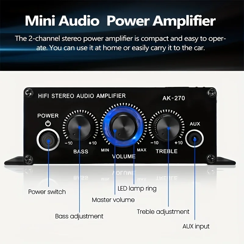 AK-270 400W Amplifier Daya Min - Home Cinema Heos ulasan dan harga
